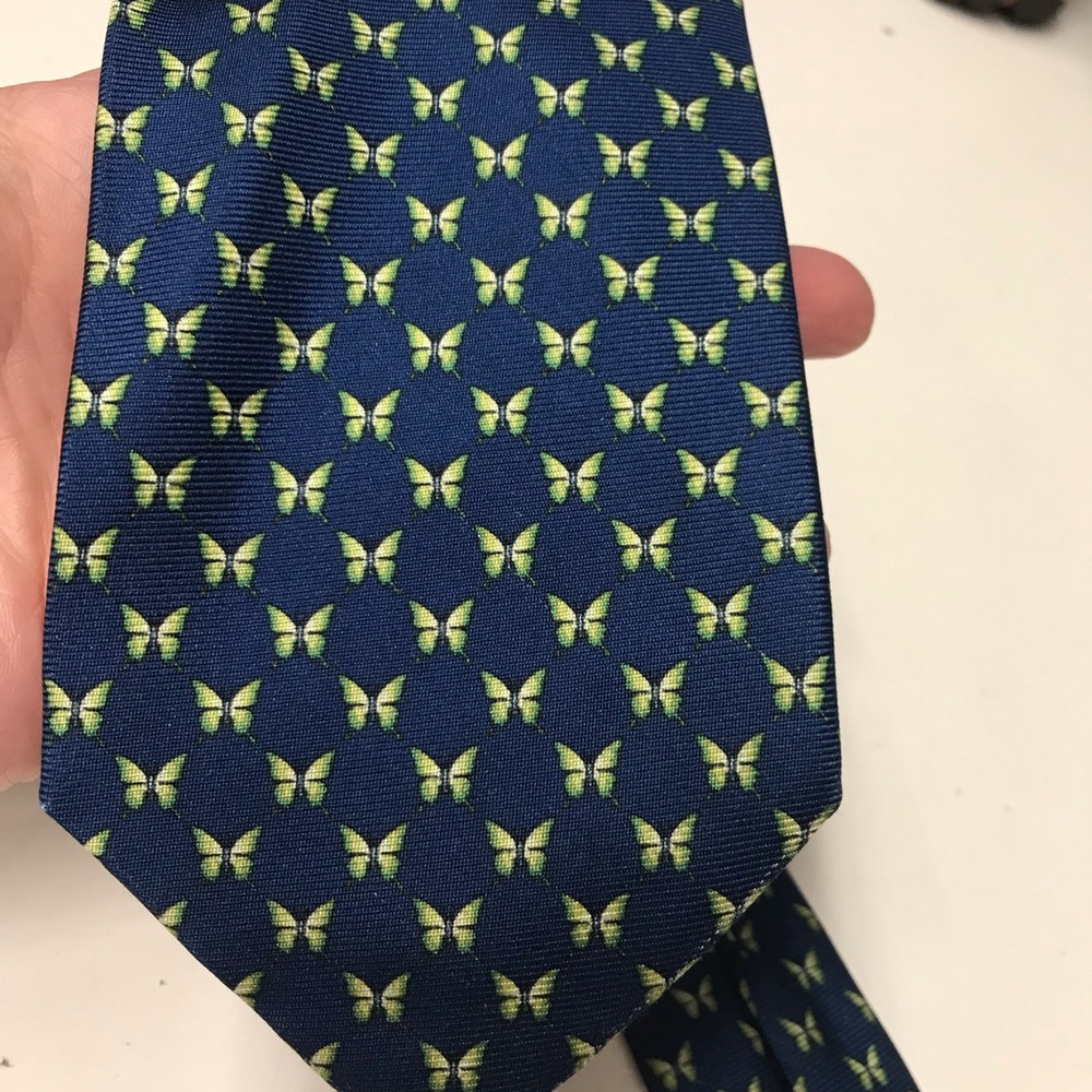 Battistoni Butterfly Print 100% Silk Tie